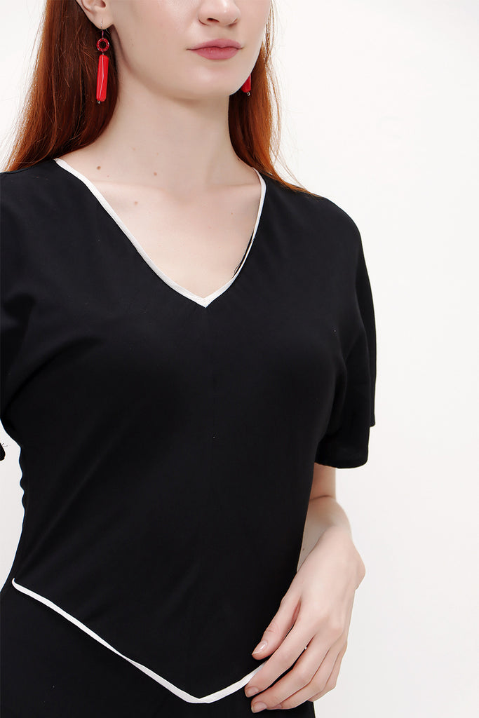 Black Short sleeve maxi dress 92831