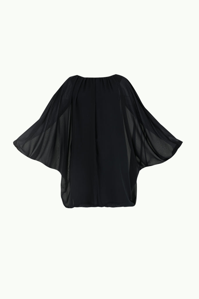 Lastikli Bol Kesim Şifon Mini Elbise 92085