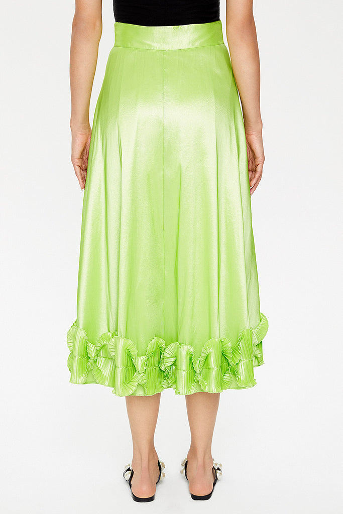 Green Pleated skirt 81082