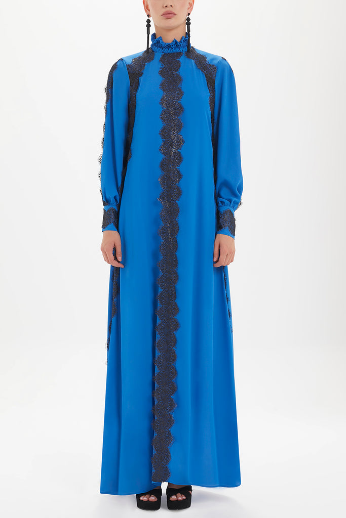 Dantelli Uzun Elbise 92329