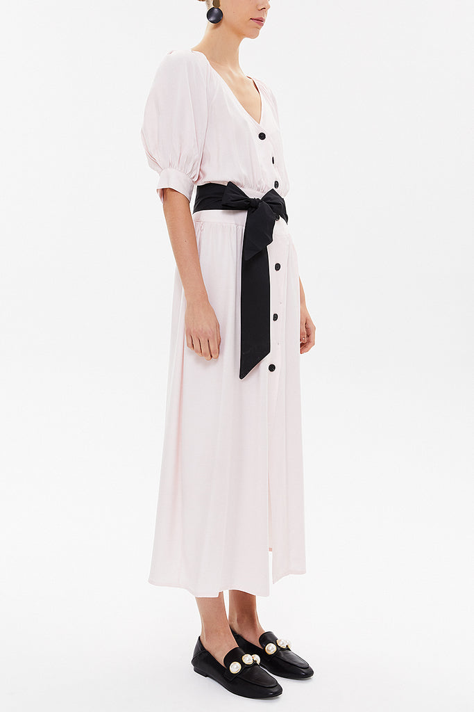 Pink V-neck maxi dress 92761