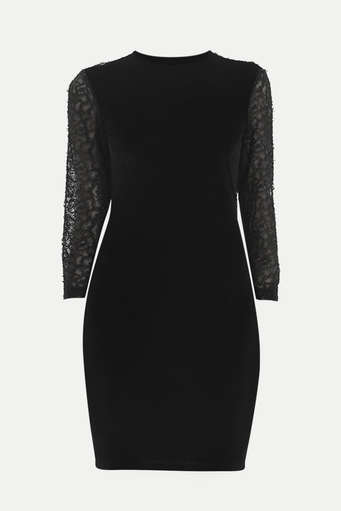 Black Lace velvet mini dress 91368