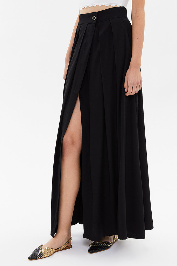 Black Wrap-over maxi skirt  81068