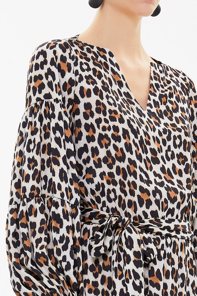 Pars Ruffled sleeve, belted maxi dress 92633