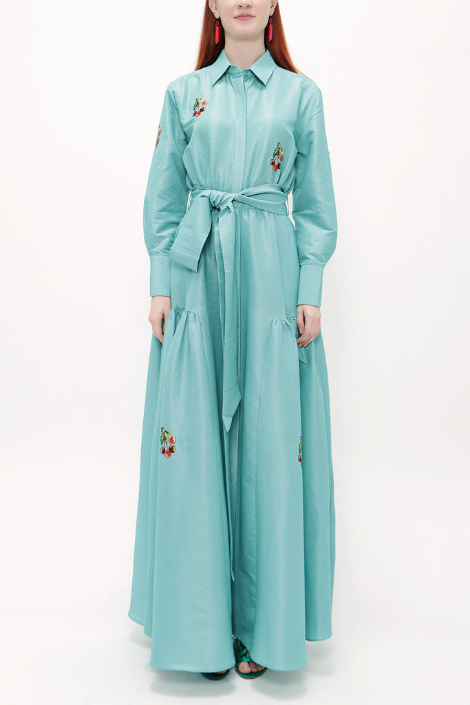 Mint Embroidered maxi  dress 92866
