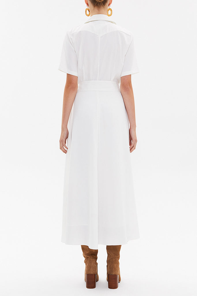 White Short sleeve maxi  dress 92867