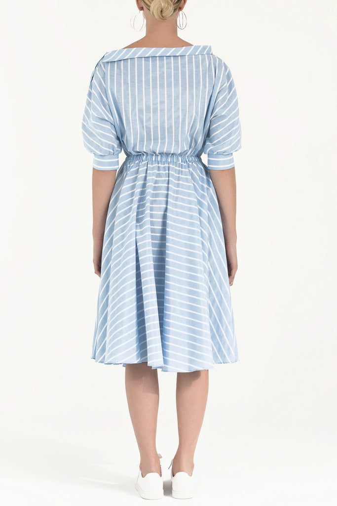 Asimetrik Düşük Omuz Midi Elbise 92271