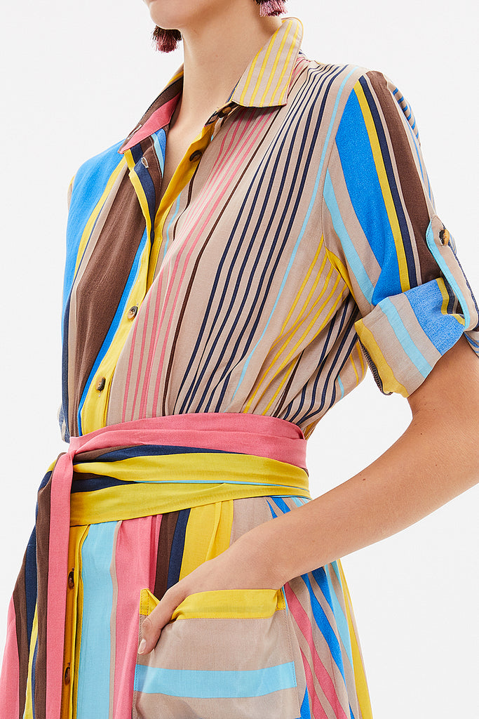 Mink Pocket and elastic maxi dress92878