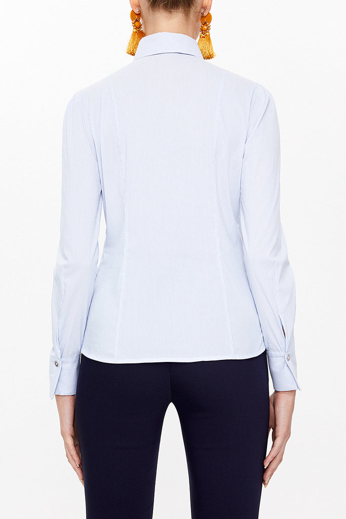 Striped Slim fit poplin shirt 10712