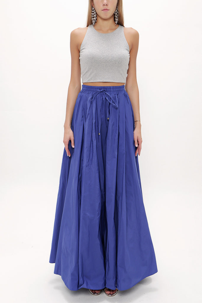 Navy Blue Pleated maxi skirt   81101