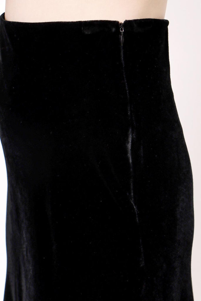 Black Wrap Closure Long Skirt 81076