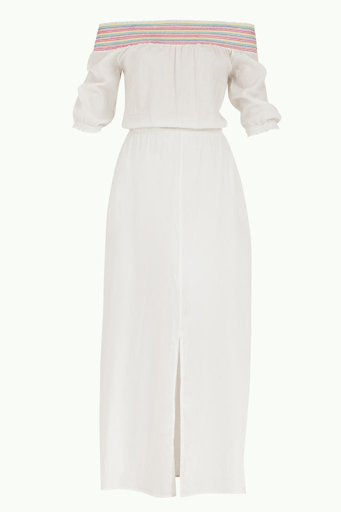 Ecru Elastic, cotton maxi dress 91727