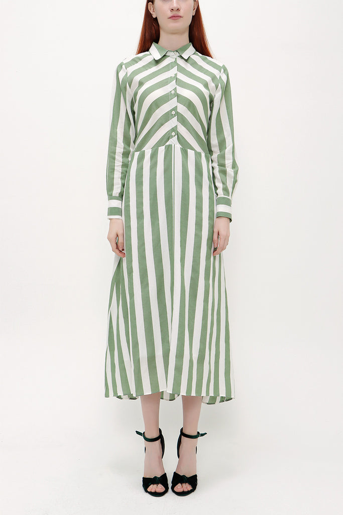 Green Tie midi dress 92889