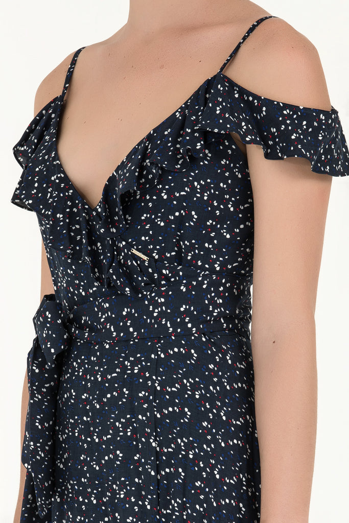 Anvelop Kapama Desenli Uzun Elbise 92322