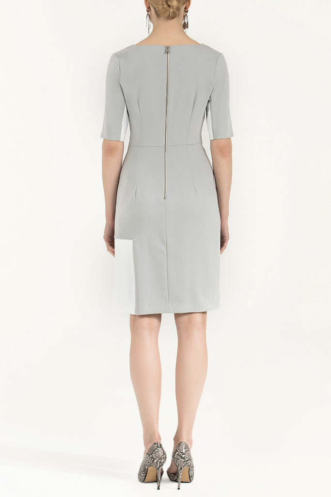 Suni Deri Mixli Dar Kesim Mini Elbise 91980