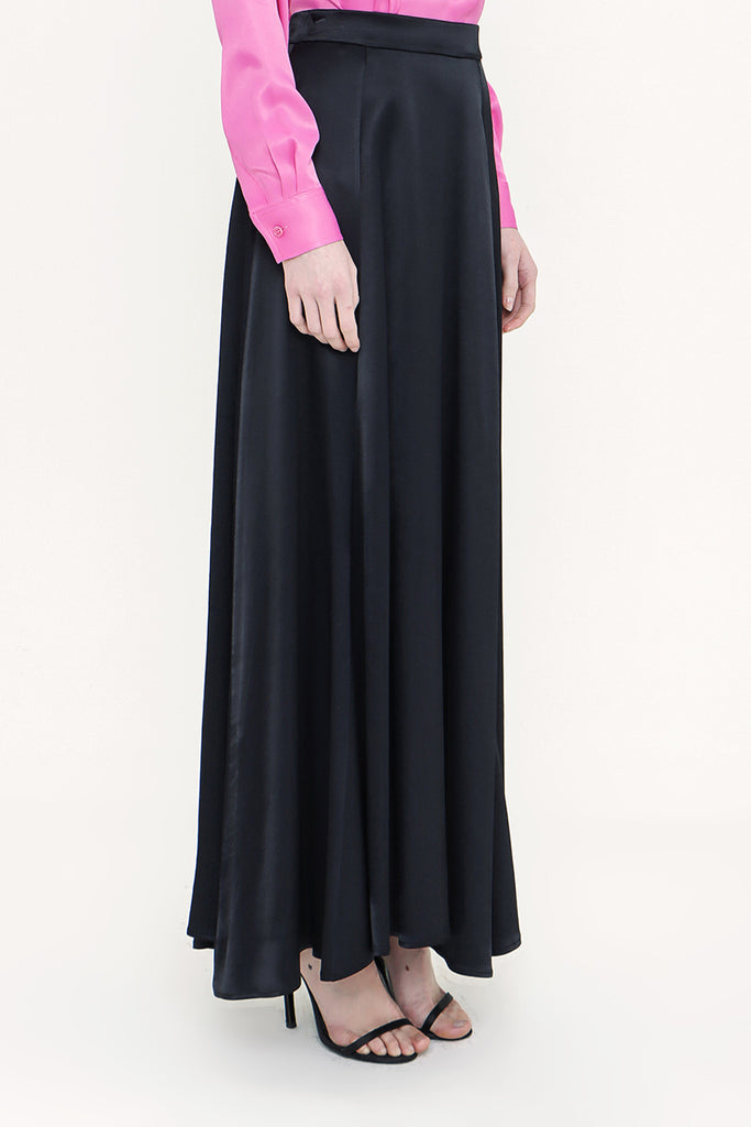 Black Elastic waist maxi skirt 81171