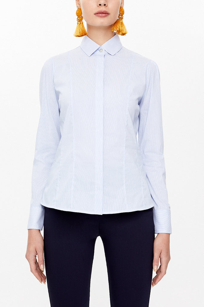 Striped Slim fit poplin shirt 10712