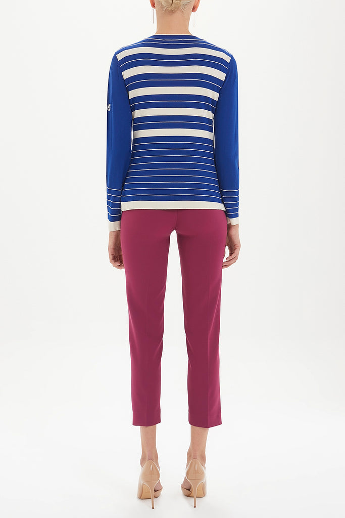 Sax Striped and buttoned knitwear suit 28515