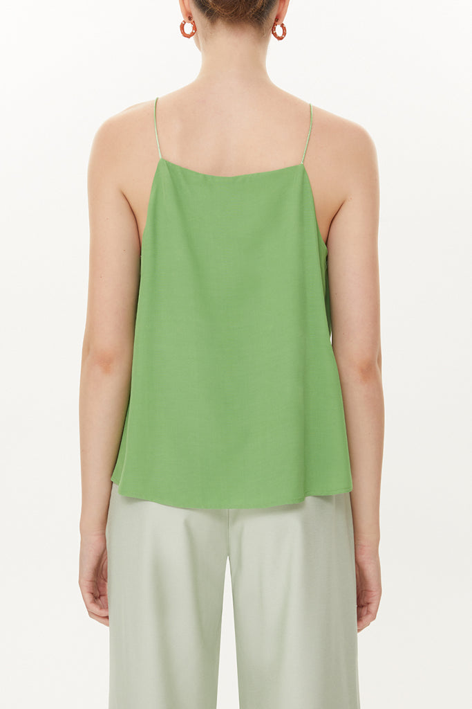 Green Strappy  V-neck  blouse  19792