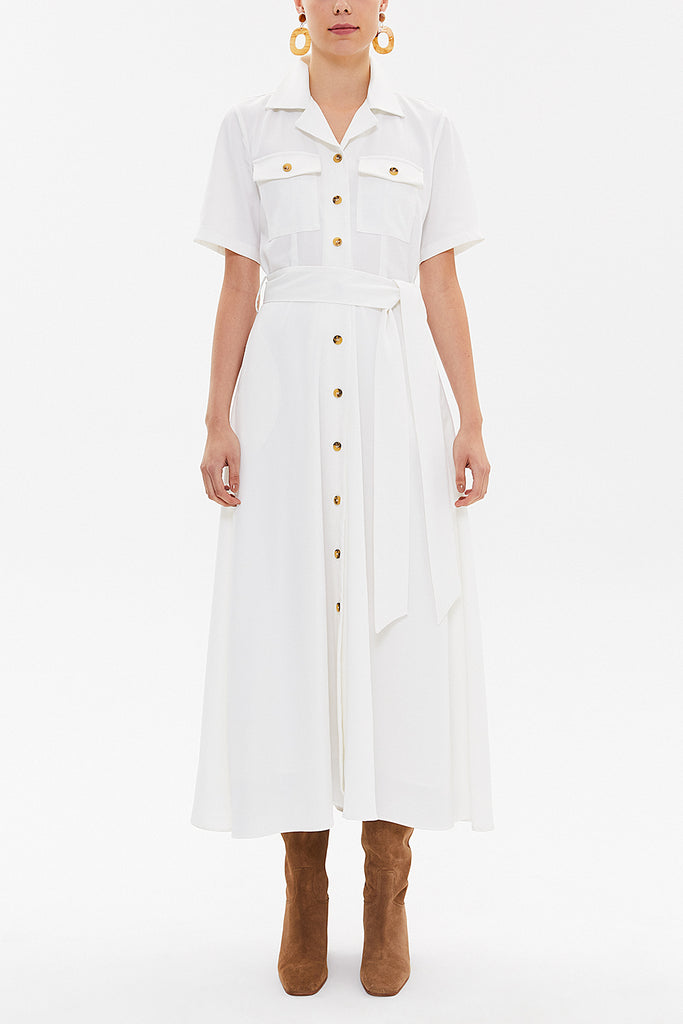 White Short sleeve maxi  dress 92867