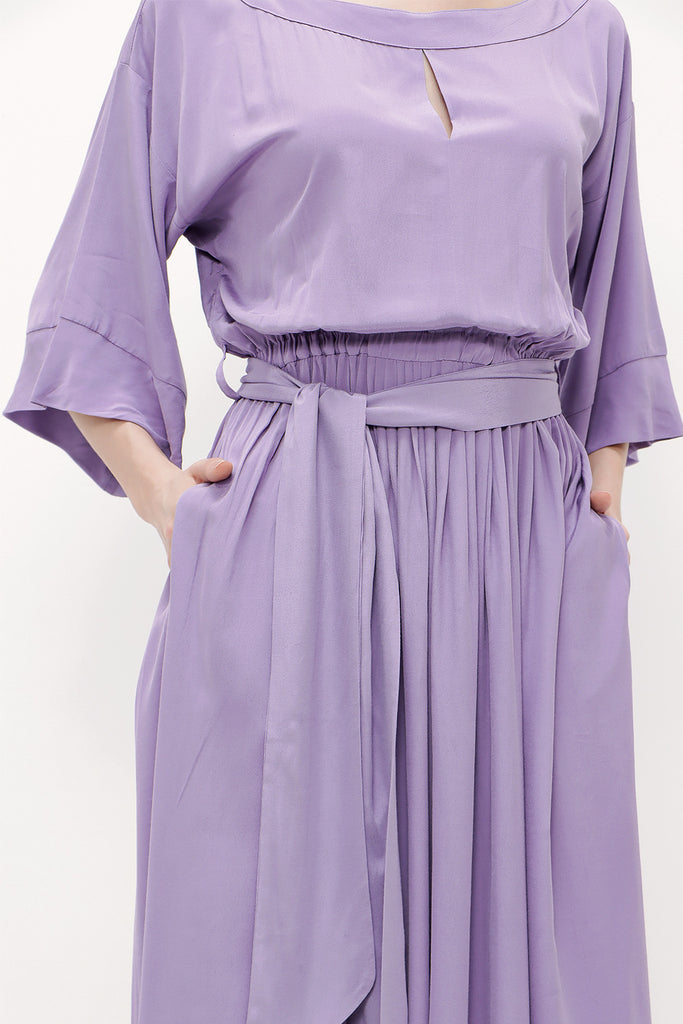 Lilac Laced wide cut maxi dress 92319