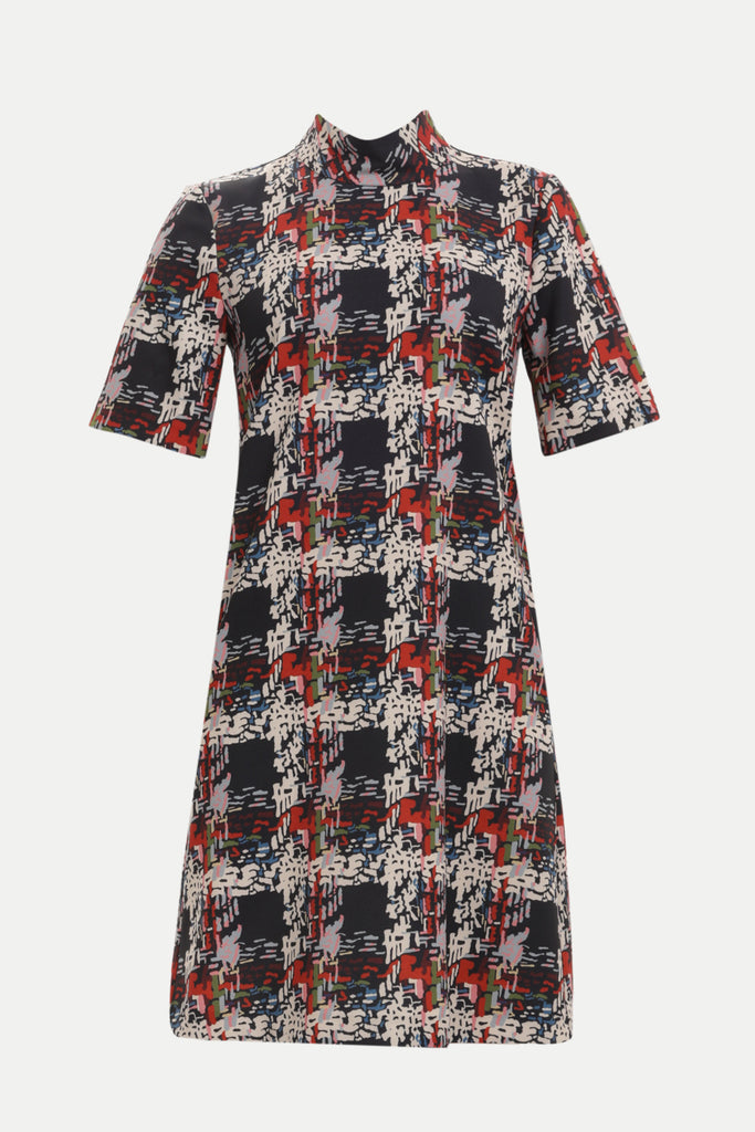 Patterned Wide cut mini dress 92165