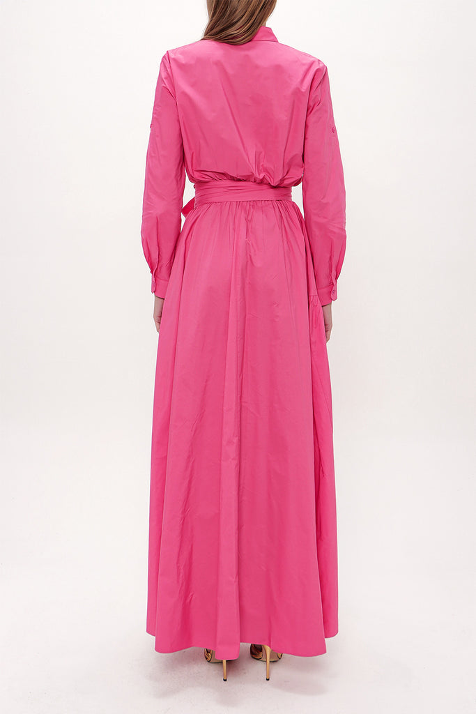 Dark Pink Pleated detail maxi dress 93131