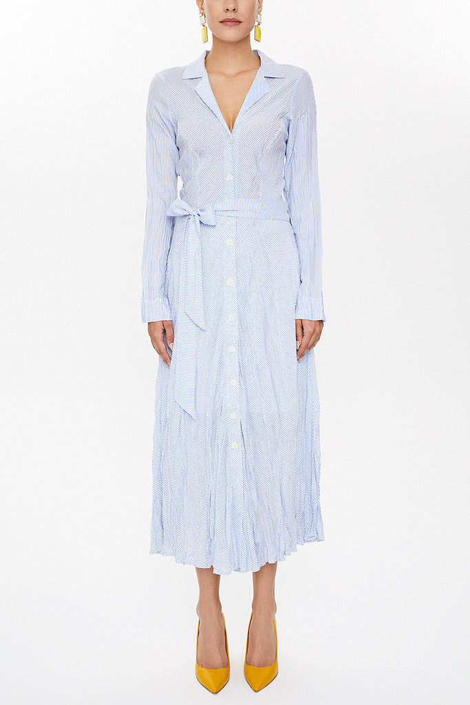 Blue Crushed midi dress 92789