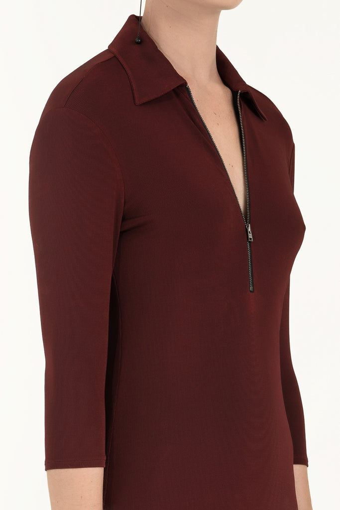 Fermuarlı Örme Uzun Elbise 91997