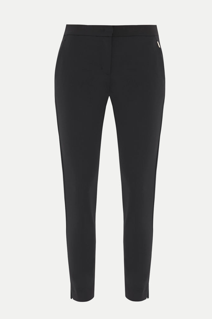 Black Elastic waist Slim fit pants 41311