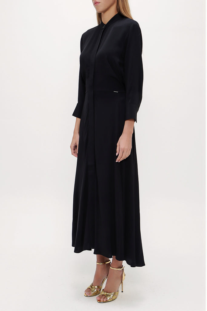 Black Elastic waist midi dress 92957