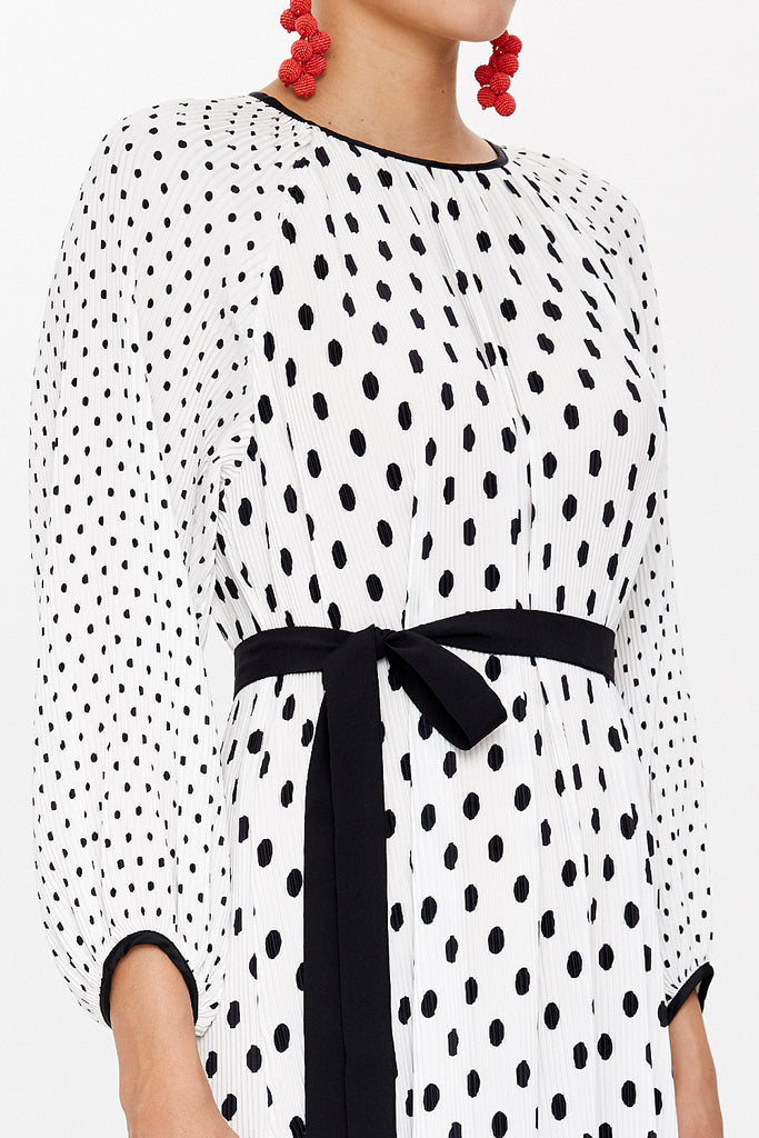Spotted Pleated midi dress 92914