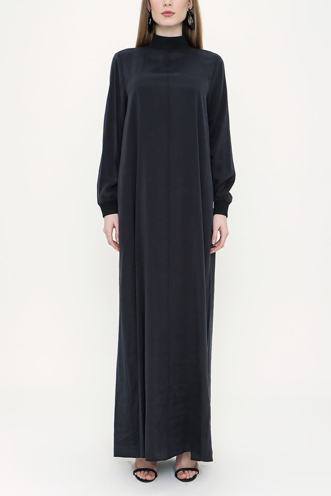 Black Ribbed loose fit dress 93715