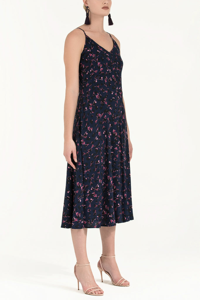 Askılı V Yaka Midi Elbise 92296