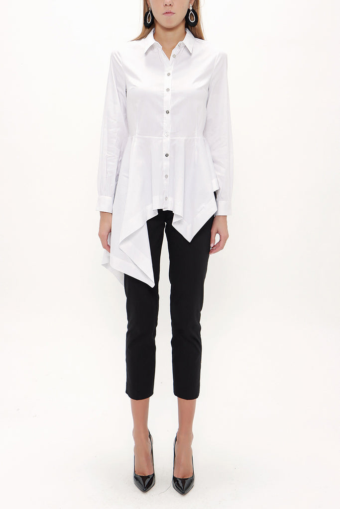 White Wide cut flowing shirt  10727