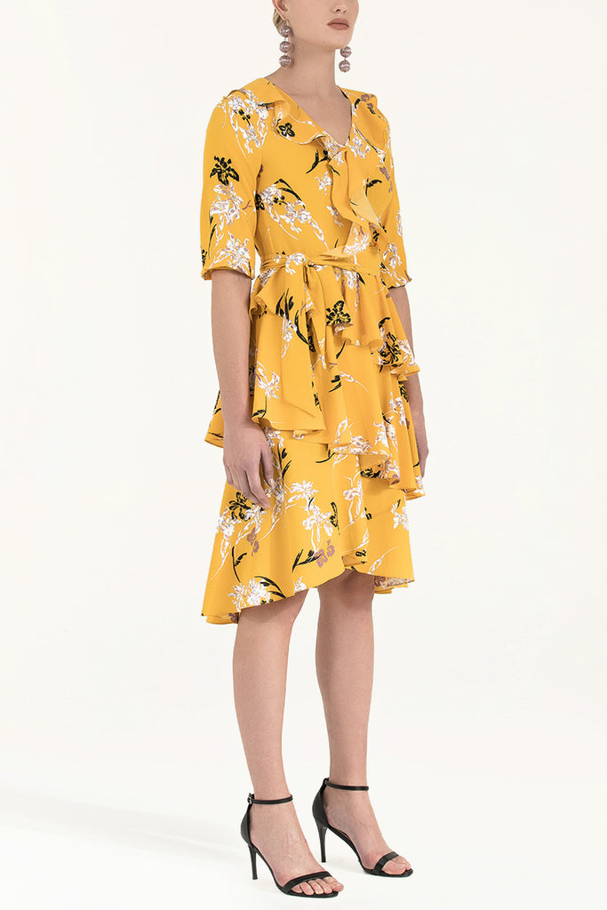 Asimetrik V Yaka Midi Elbise 92268