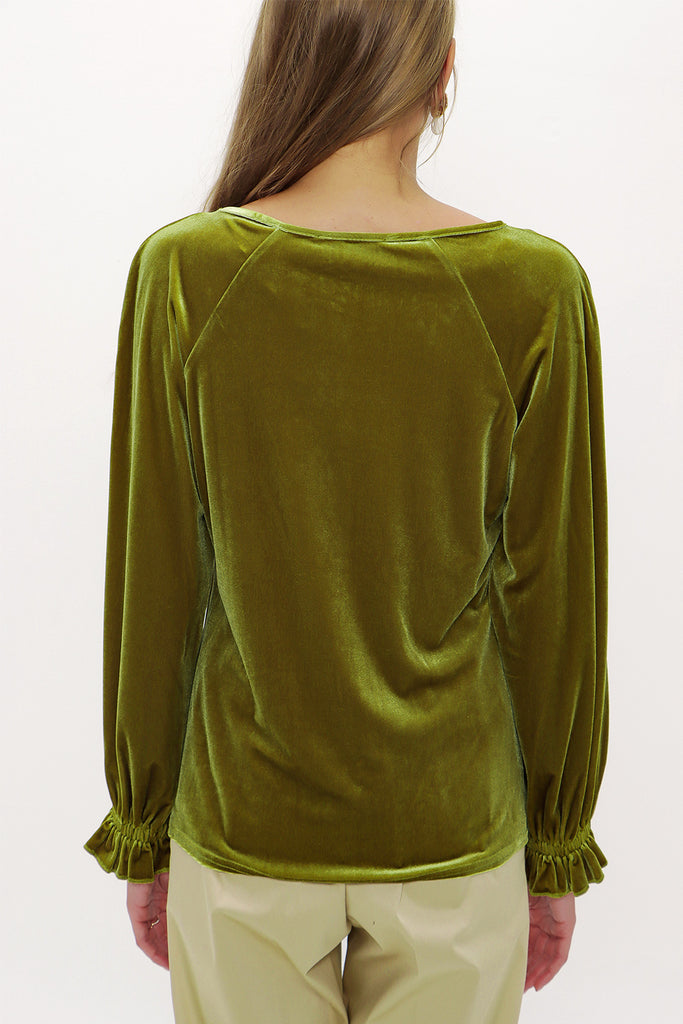 Green Velvet blouse 19646