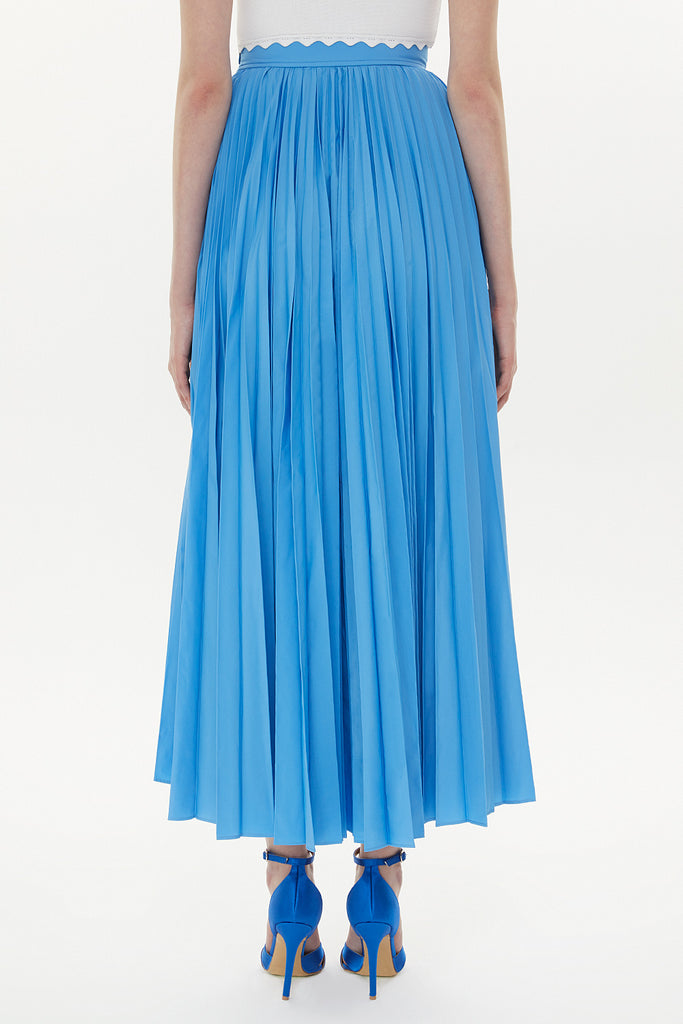 Blue Pleated maxi skirt 81162