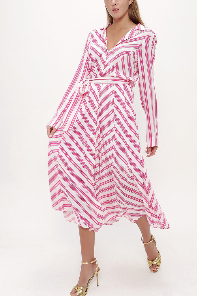 Pink Crushed midi dress 92789