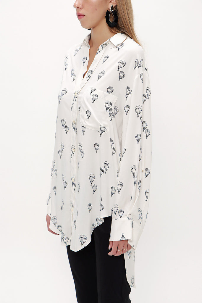 White Wide cut shirt 10681