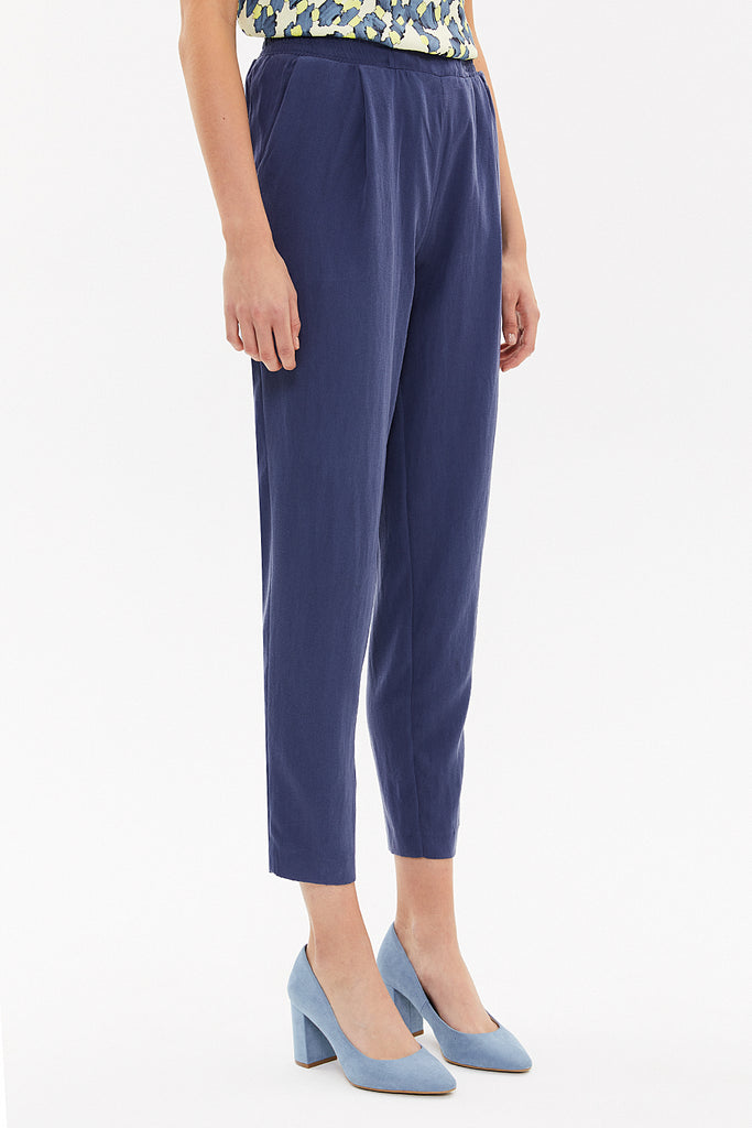 Blue Elastic wide cut pants 41341