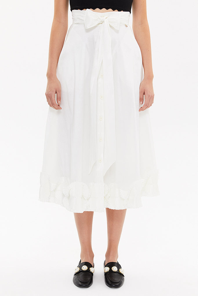 White Pleated skirt 81082