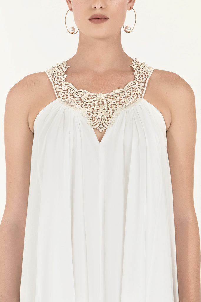 Dantelli Ve Incili Uzun Elbise 92290