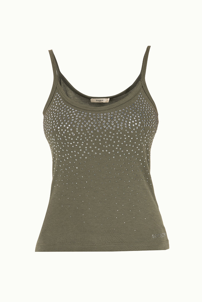 Khaki Metal fastened top 18428