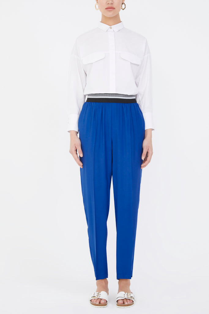 Blue Pleated waist pants 41360