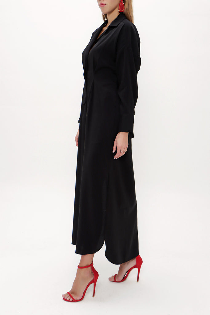 Black Slit detail maxi dress 92873