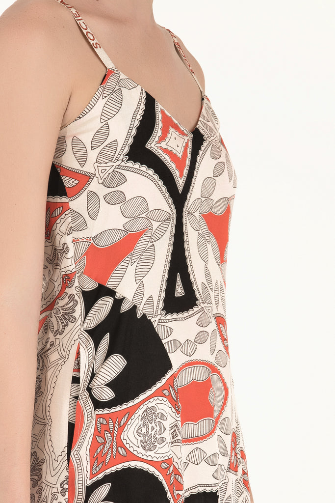 Kristal Taşlı Kolsuz Elbise Bej 92337