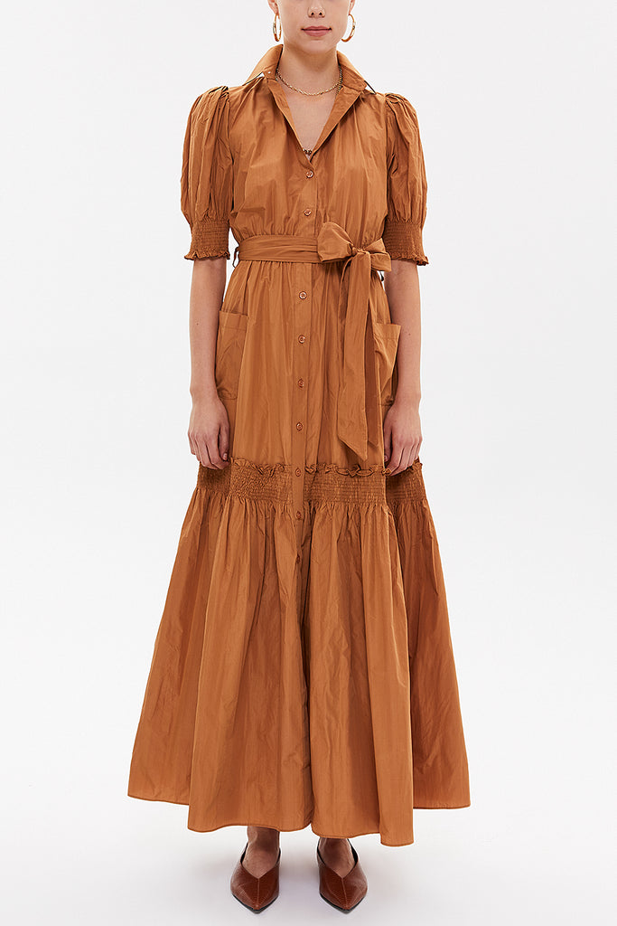 Cinnamon Elastic detail maxi dress 93109