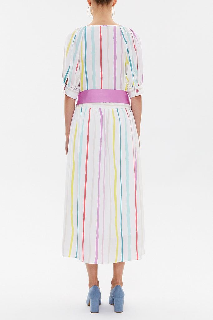 Striped V-neck maxi dress 92761