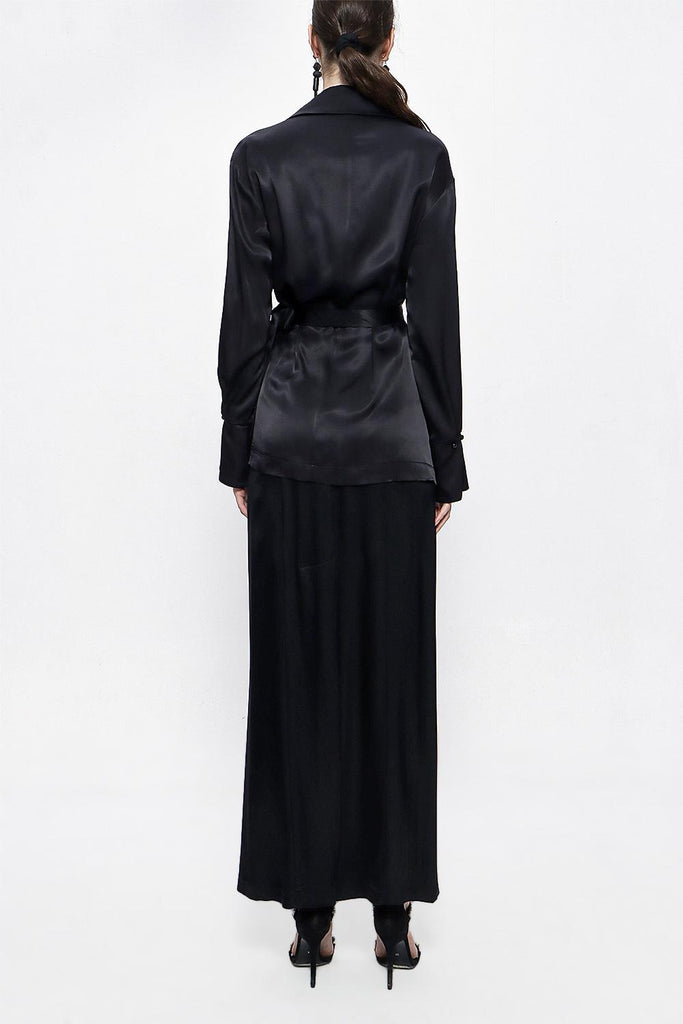 Siyah Bol Kesim Ceket Ve Etekli Takım 12290